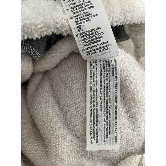 Abercrombie &‎ Fitch Soft Half Zip Chevron Sweatshirt Cream Camel Large - Picture 9 of 9